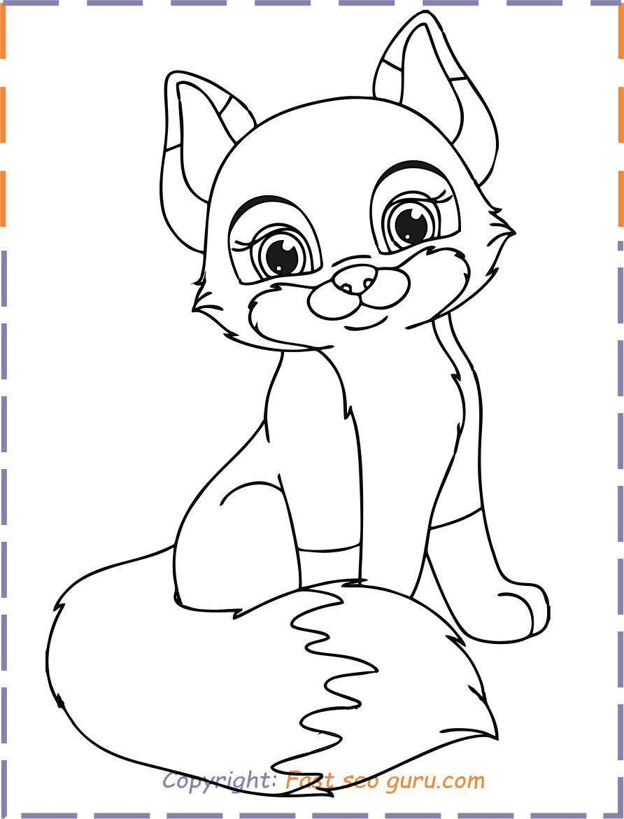 fox coloring pages print out